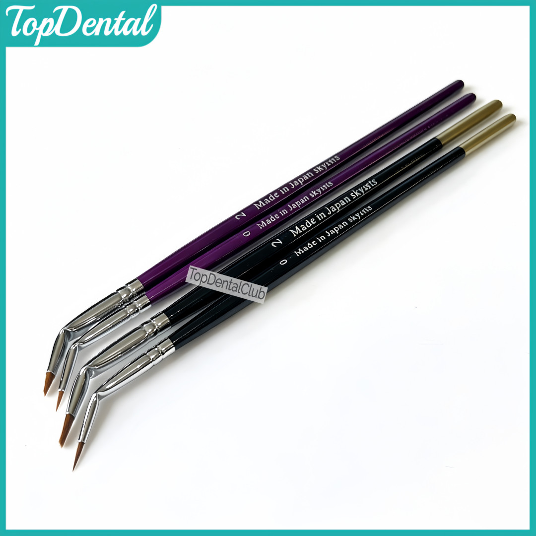 Dental Curved Brush Pens Composite Resin Nylon Pen Posterior Teeth Restoration