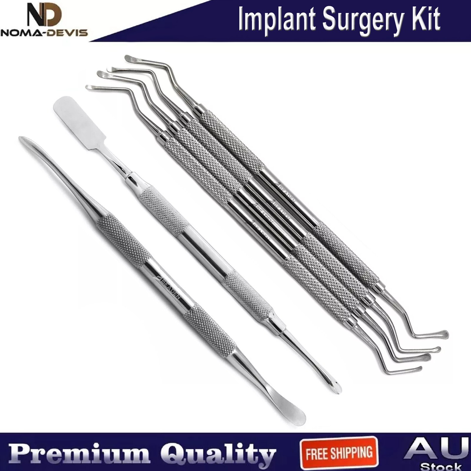Periodontal Lucas Bone Curette Dental Elevator Surgical Implant Oral Surgery Kit