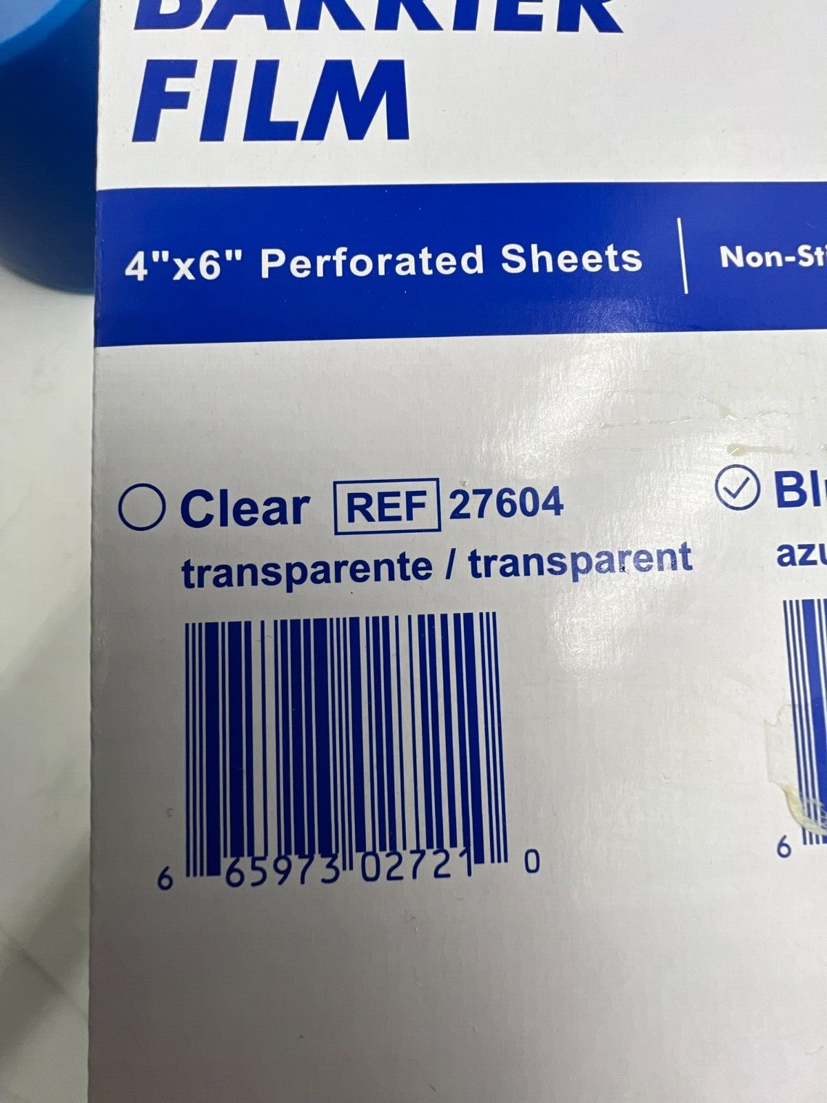 QTY 2 Dukal Barrier Film 4×6″ Perforated Sheets Blue Non Stick 1200 Sheets 27605