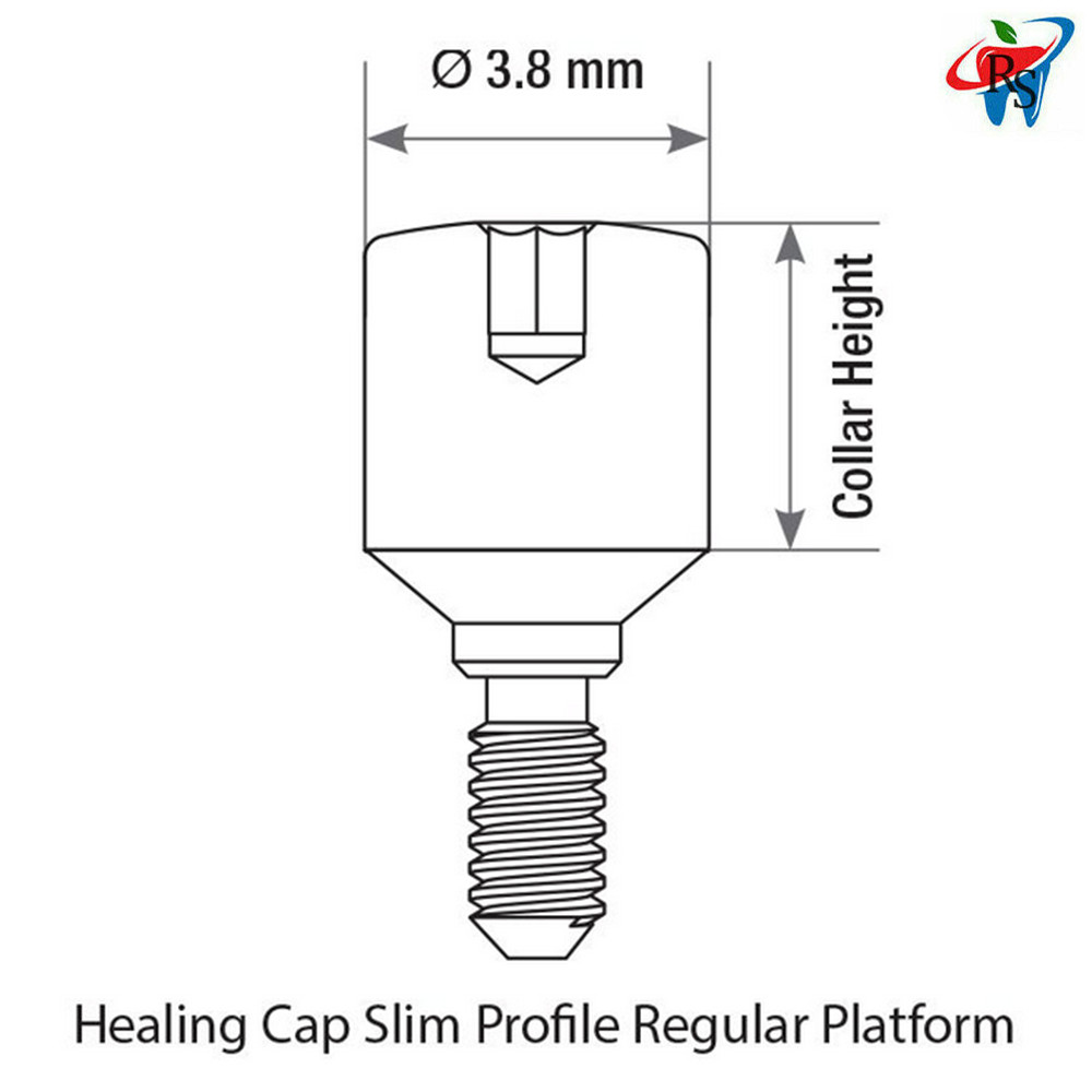 20pcs Dental Prosthetic Healing Cap Adapter Head RP Ø3.8 Int Hex 2.42 Titanium