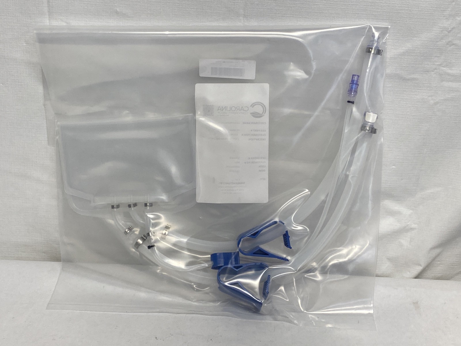 CAROLINA Bioprocess 1L MPC Sampling Bag 3-Ports w/ Connectors Clamps 00130966