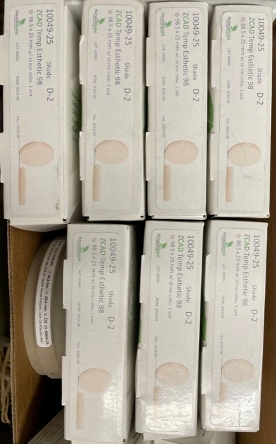 HARVEST Dental ZCAD Temp Esthetic 98,5mm 25mm Various shades milling disc