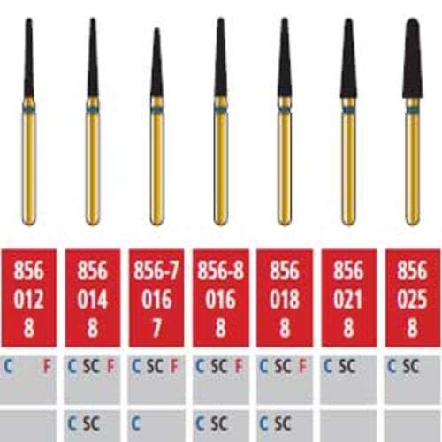 Alpen FG #856.012 Fine Grit,Round End Taper Diamond Bur, Pack of 5