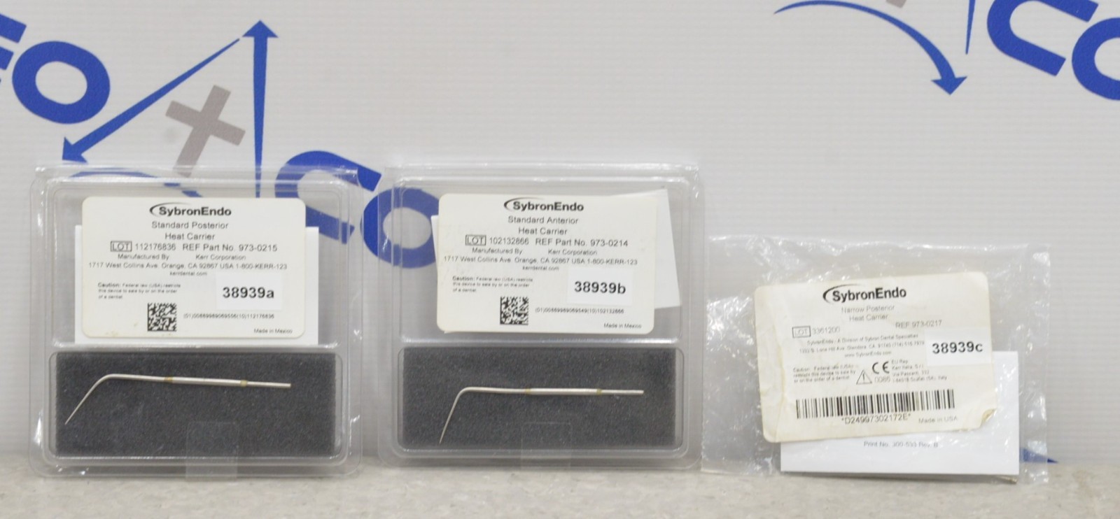 Lot of 3 SybronEndo Standard/Narrow Posterior Heat Carriers