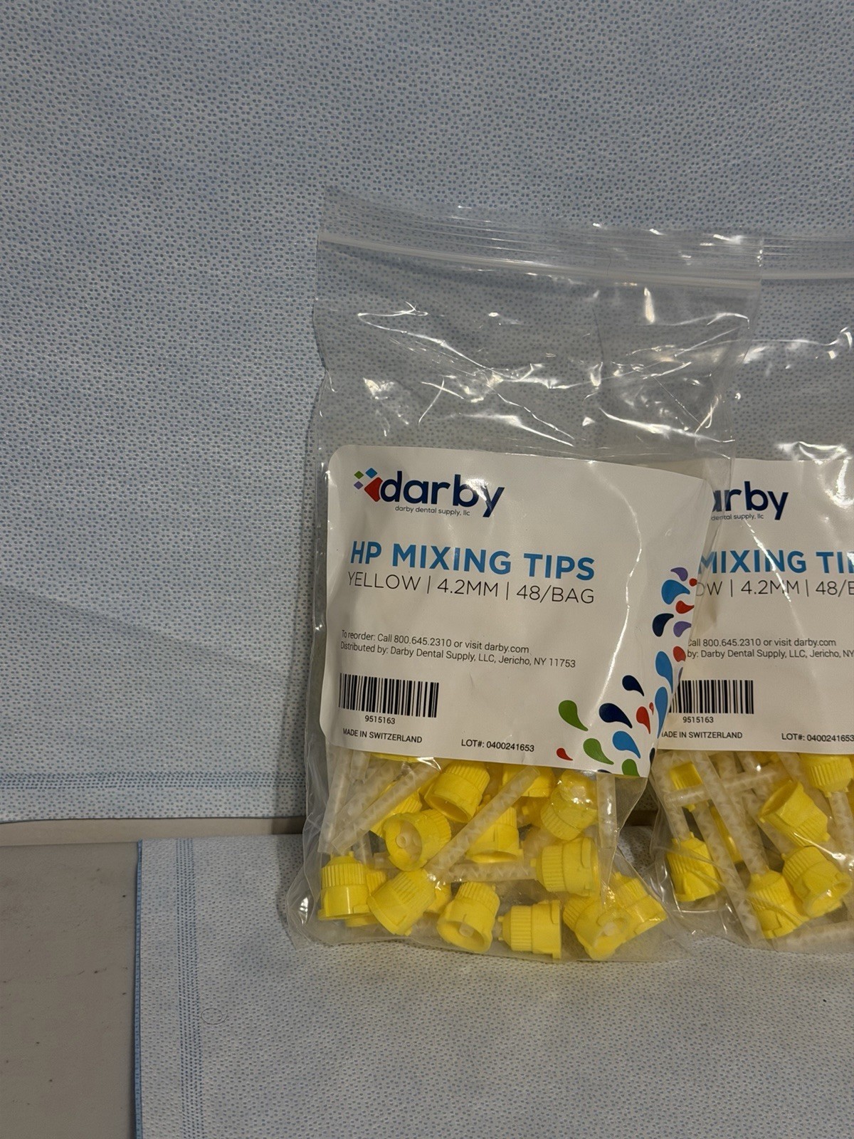 Lot of 5 Darby HP Mixing Tips Yellow 4.2mm 48/Pack (240 Total)