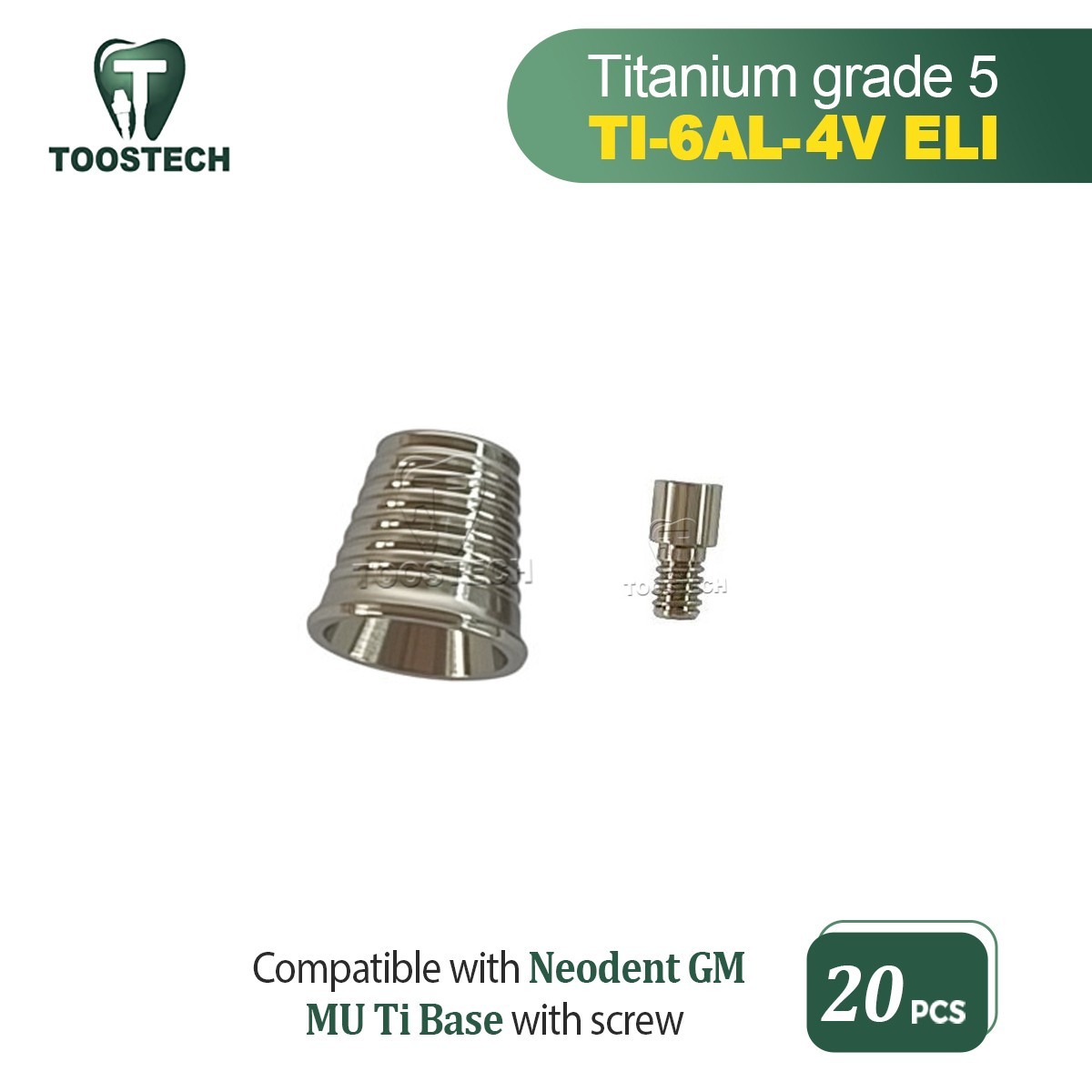 20pcs MU Ti base for MU abutment Multi unit Titanium base fits to Neodent GM