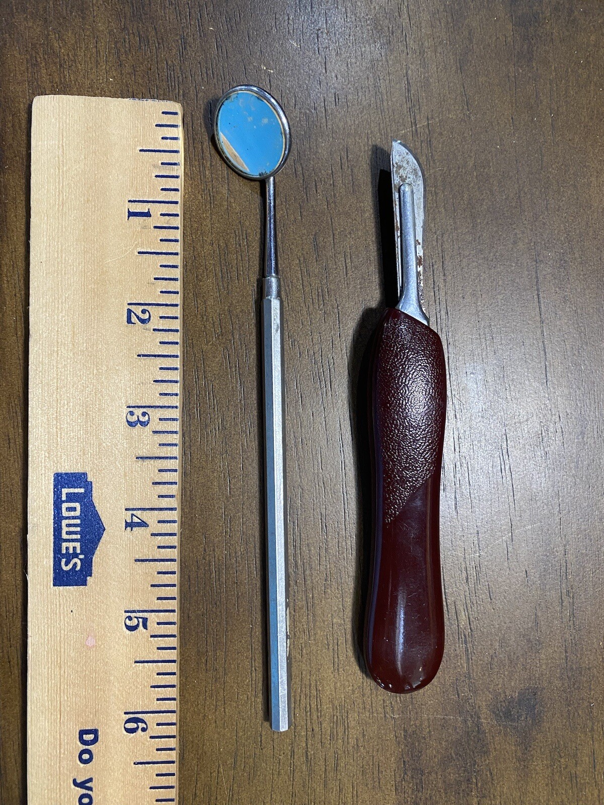 Red Benco DEntal Scapel and Dental Mirrior