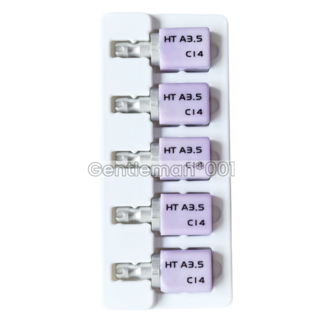 C14 HT Emax Dental Glass Ceramic Lithium Dislicate CAD/CAM Cerec Blocks 5Pcs/Box