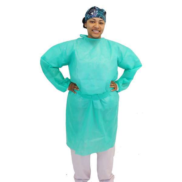 MPG Disposable Isolation Gown, Mint Green, 50/Bx, Universal Fit, Knee Length
