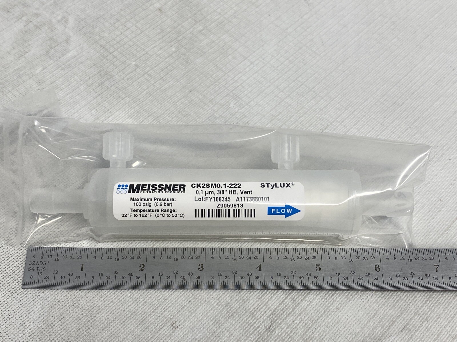 (14) MEISSNER FILTRATION STyLUX Filter Capsule 0.1um 3/8”HB Vent CK2SM0.1-222
