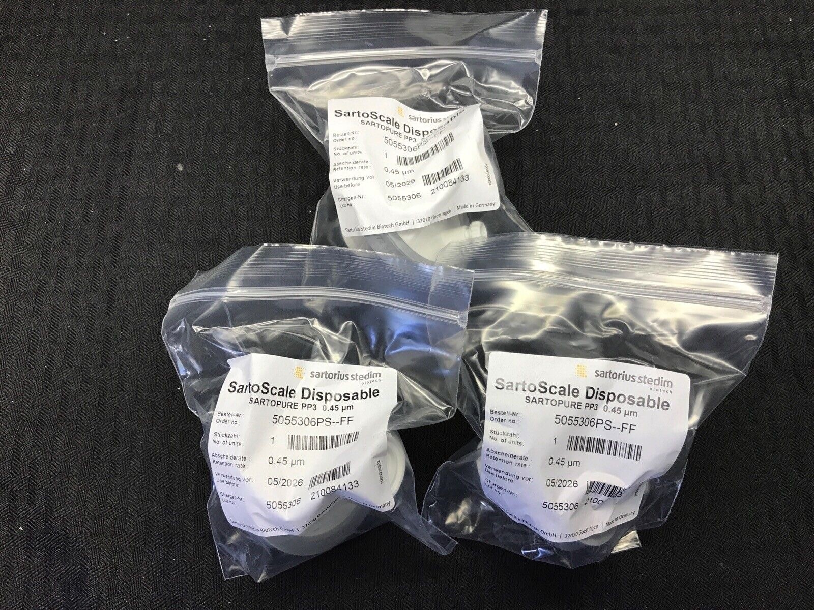3/Pk SARTORIUS SartoScale Disposable Sartopure PP3 PreFilter 0.45um 5055306PSFF