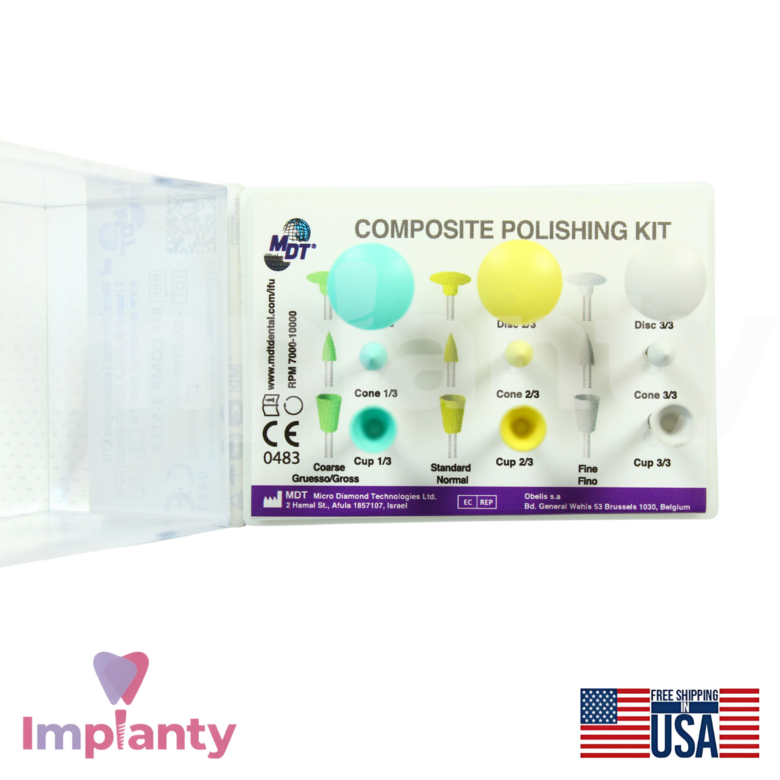 MDT Composite Dental Polishing Kit 3 Step System For High-Gloss Finish