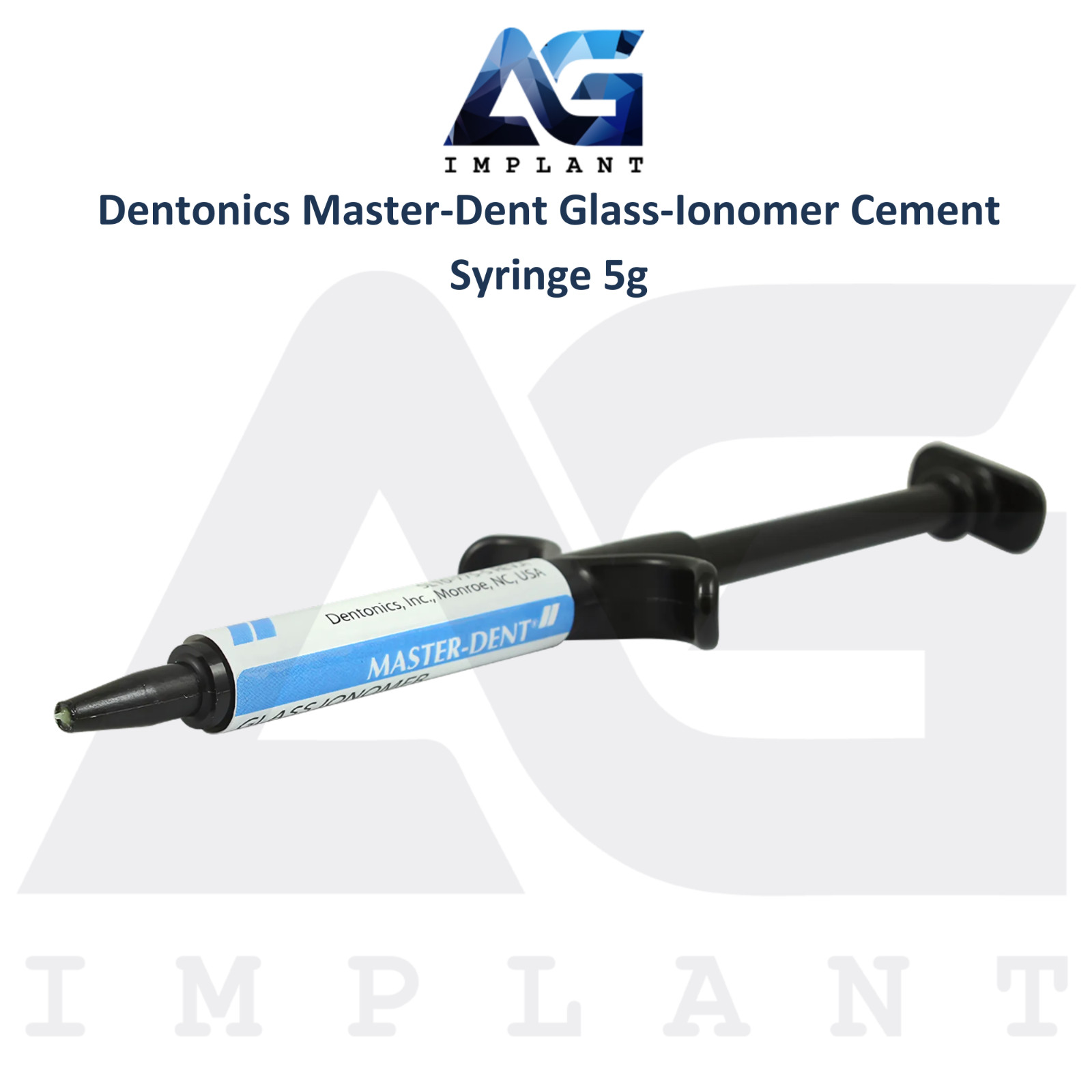 Dental Master-Dent Glass-Ion0mer Cement Syringe 5g Light Cure Base Or Liner