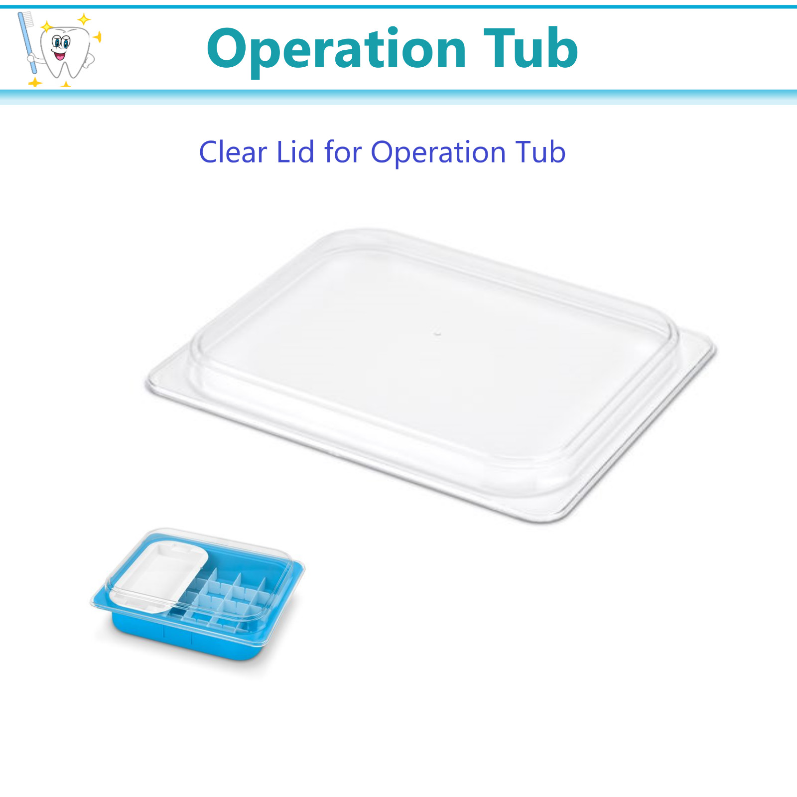 Dental Operation Tub Insert Trays, 11 3/8 x 9¼” x 1⅛” White, Blue, Beige, 4/Pack