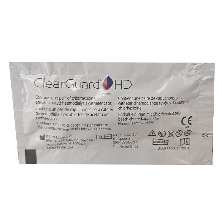 *100-Packs* ICUMedical ClearGuard HD Hemodialysis Catheter Caps CGHD-100