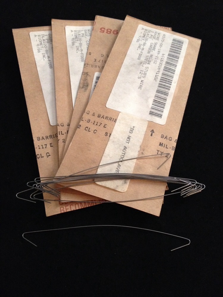 LOT OF 5 PACKS BIOMET Wire Snare No. 24 Stubs Wire Gage Carbon Steel 12 Per Pack