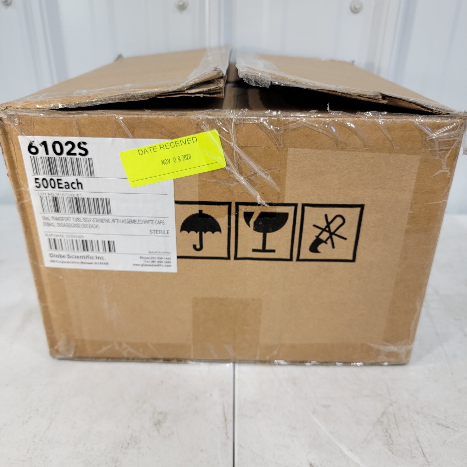 *Lot of 500* Globe Scientific 10mL Screw Cap Transport Tube PP w/ Graduations