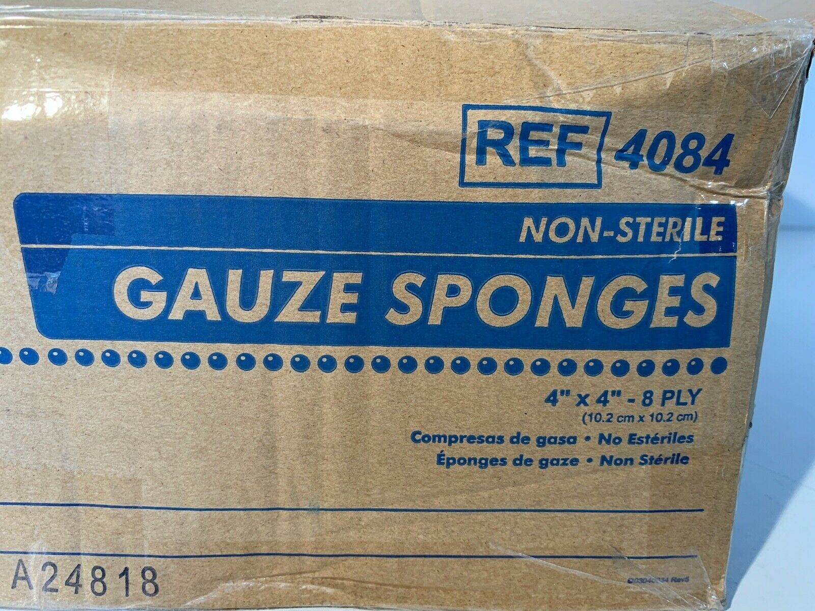 One Case of 4000 Dukal Gauze Sponges 4″x4″ 8-Ply, Ref 4084
