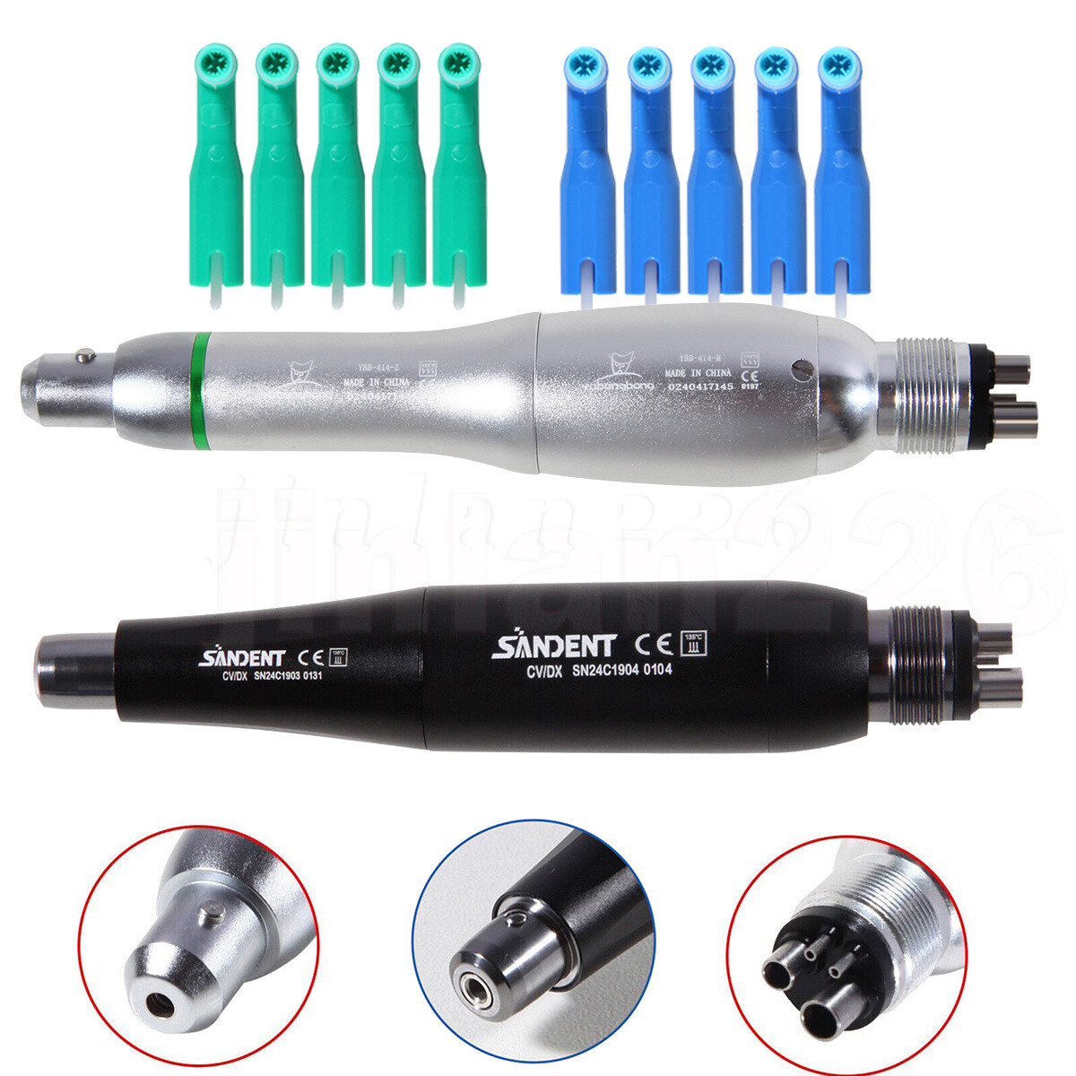 Dental Hygiene Prophy Handpiece Air Motor 4Hole 4:1 Nose Cone Straight 360Swivel