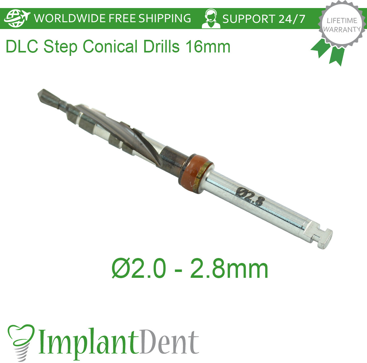 1x Dental DLC Step Drills External Irrigated 16mm Dentistry Marking Tool