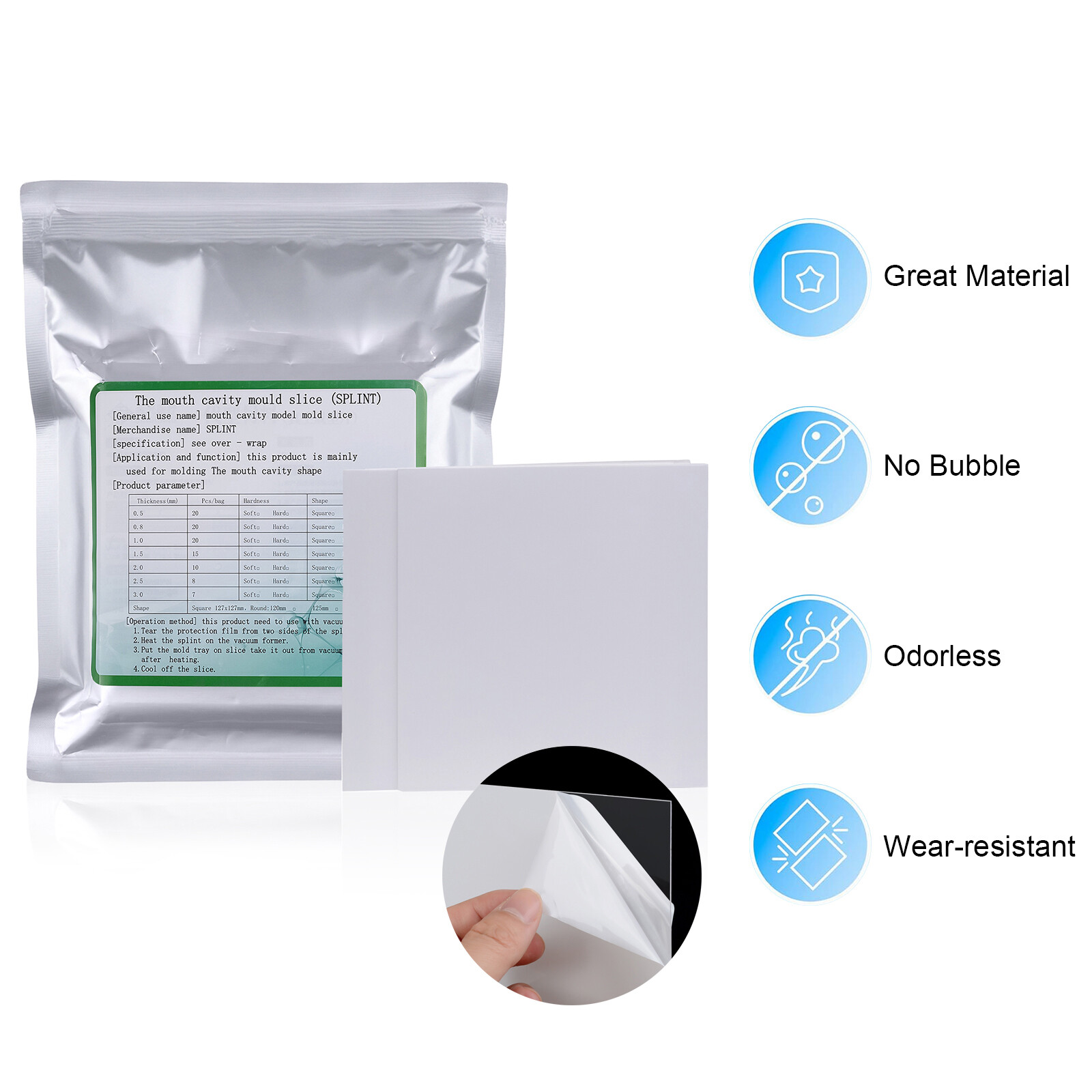 2.0mm Dental Mouth Cavity Mould Slice Orthodontic Retainer Vacuum Forming Sheet