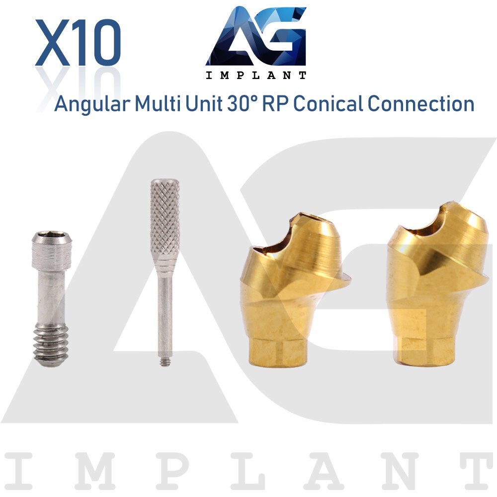 10 Angular Multi Unit Prosthetic System 30° Conical Connection RP Screw 1.6mm