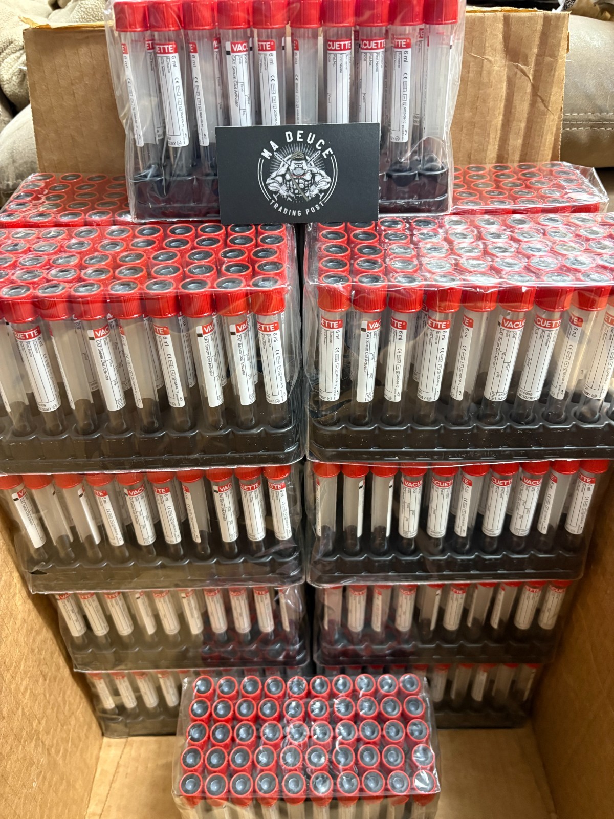 900 Tubes Vacuette 456089 6ml CAT Serum Clot Activator 13×100 Non-Ridged 8/2026