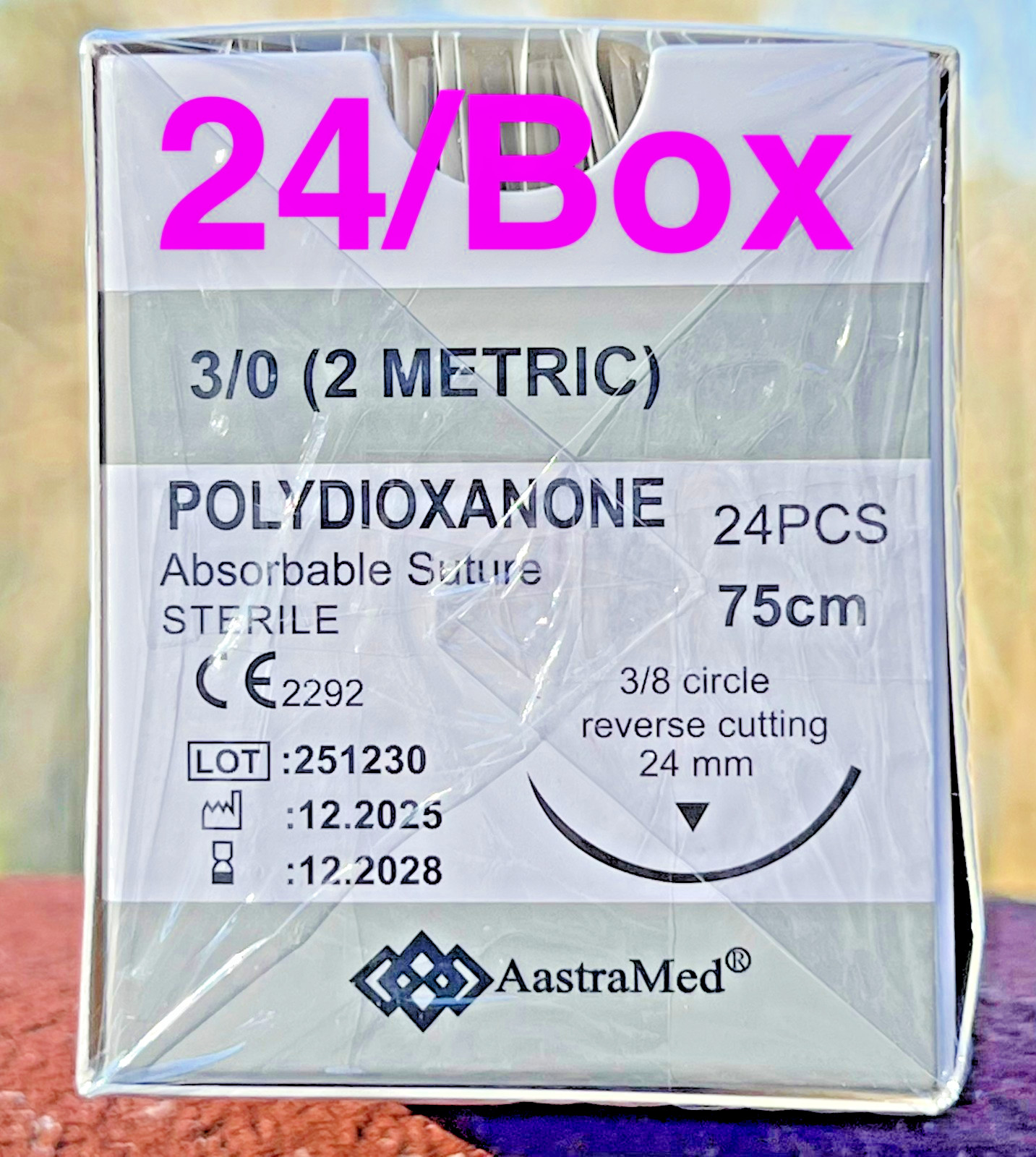 3/0 PDS/PDO Suture 48ct Veterinary Dental plastic surgery Polydioxanone