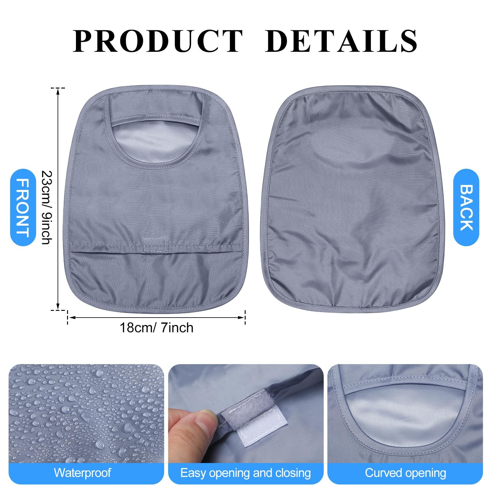 Nuenen 6 Pcs Ostomy Bag Covers approx. 9.06 x 7.09 inches, Black, Gray, Nude