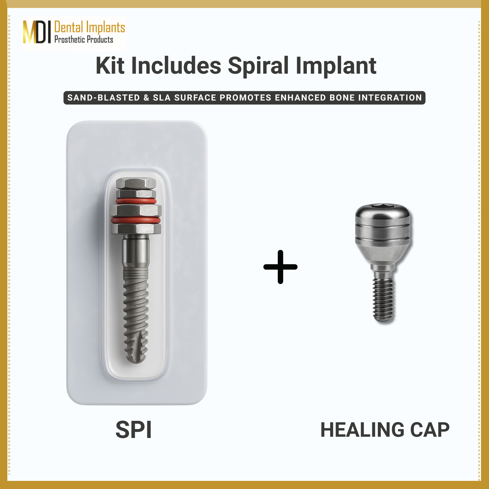 Dental Lab Fixture + Healing Cap | Internal Hex 2.42mm | Model Work Component