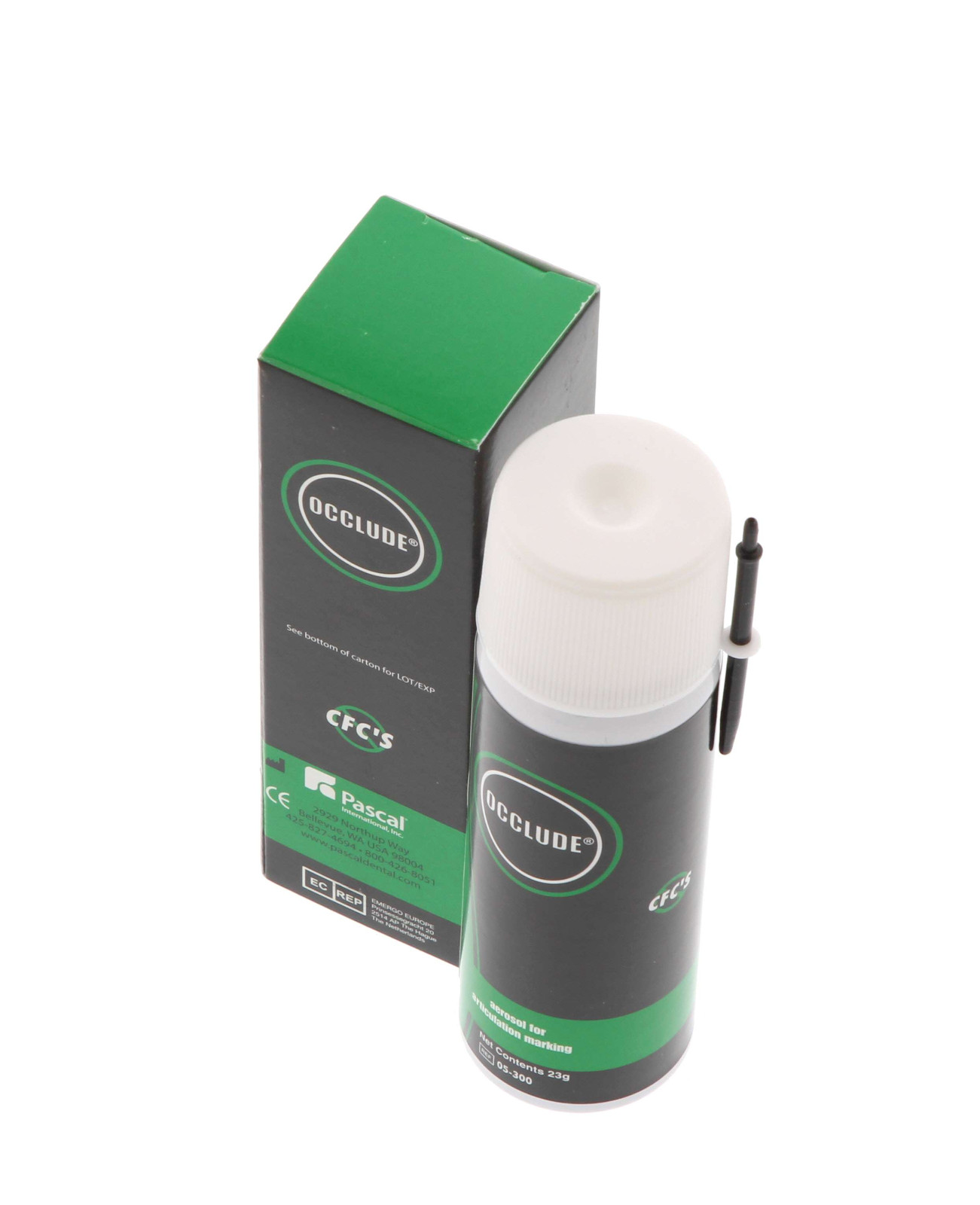 2x OCCLUDE Dental Aerosol Articulating Indicator Spray Powder Green 23g Pascal