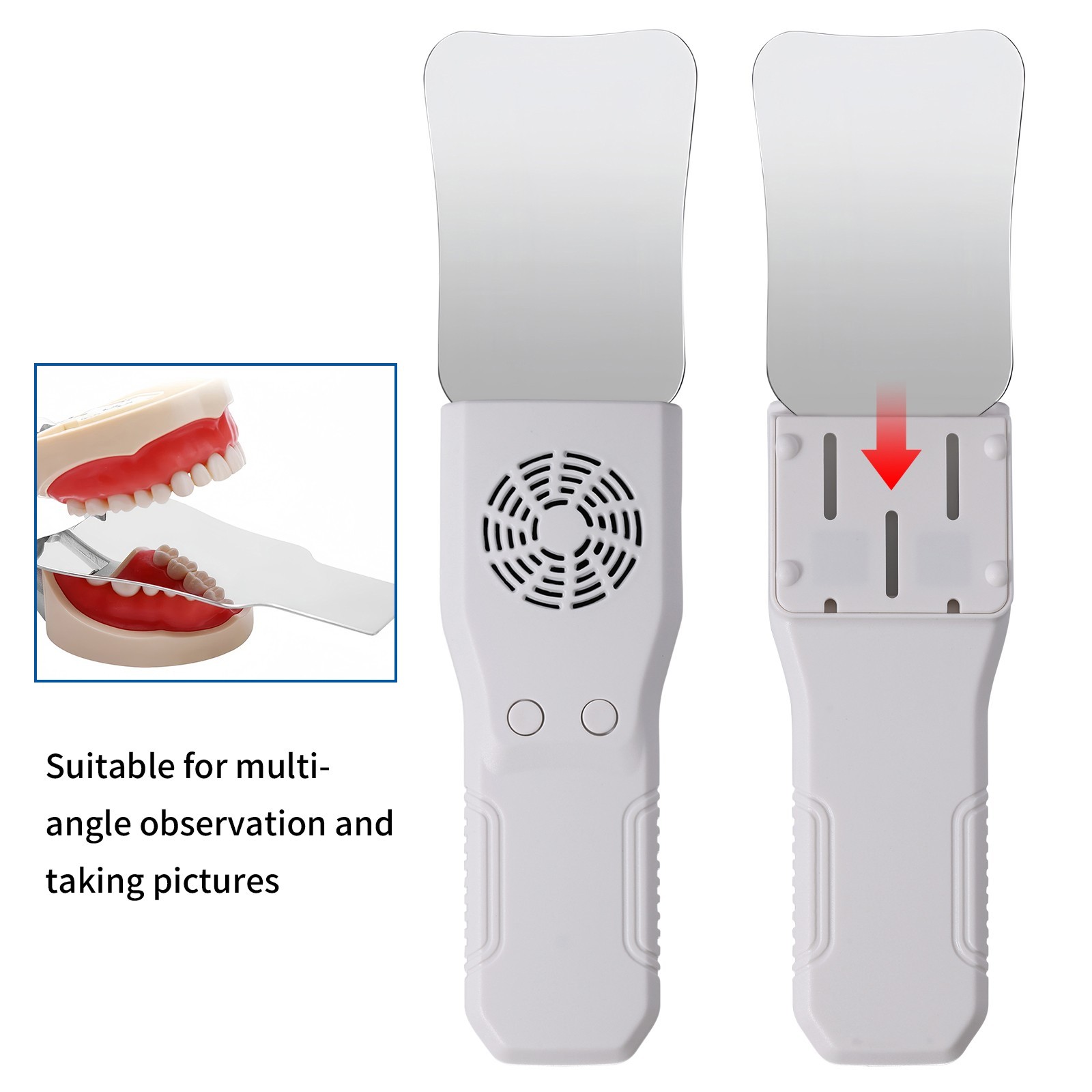 Dental Occlusal Mirror Fog Free Photo 5 LED Lights Intra Oral 4 Mirrors Anti-Fog