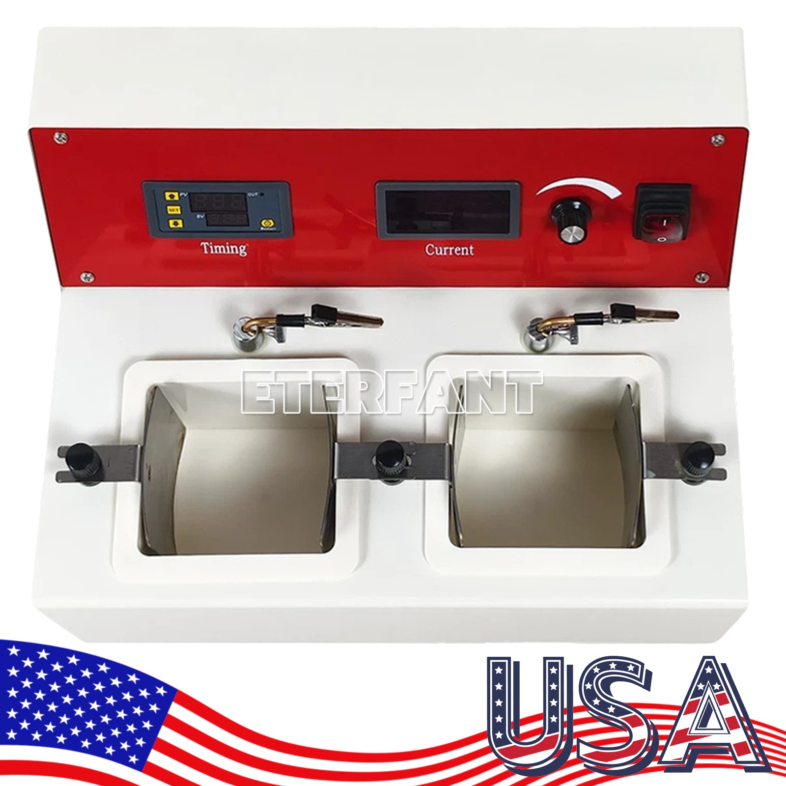ETERFANT Dental Lab Electrolytic Polish Machine Two electrolytic Cells 110V 250W