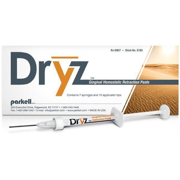 Parkell S180 Dryz Gingival Hemostatic Dental Retraction Paste Syringes 7/Pk