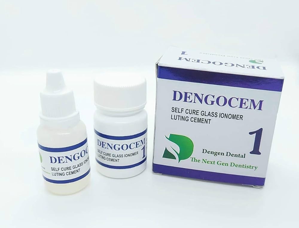 3 x Dental DENGOCEM 1 Self Cure Glass Ionomer Luting Cement for Crown & Inlays