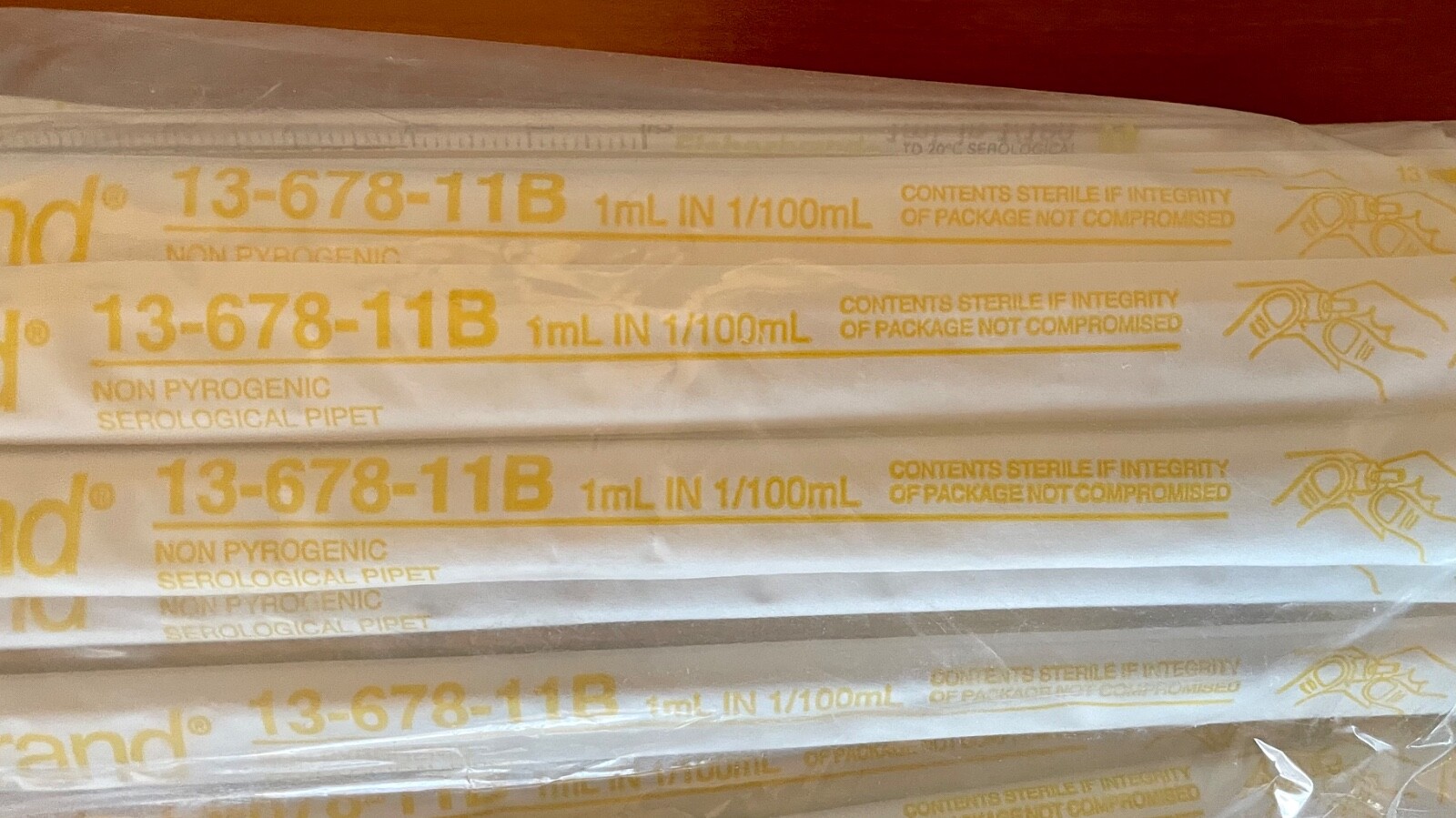 50/pk Fisherbrand 13-678-11B Sterile Polystyrene Disposable Serological Pipets