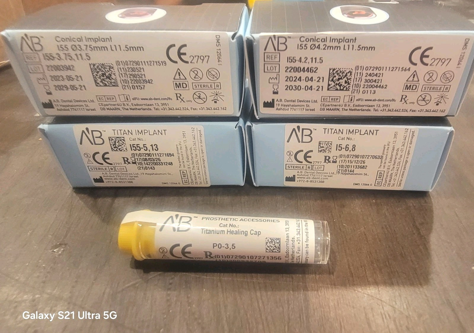 MIS A’B Implant [5 pieces ] Size 3.75, 4.2,5, 6 StandardConical Internal Hex Cap