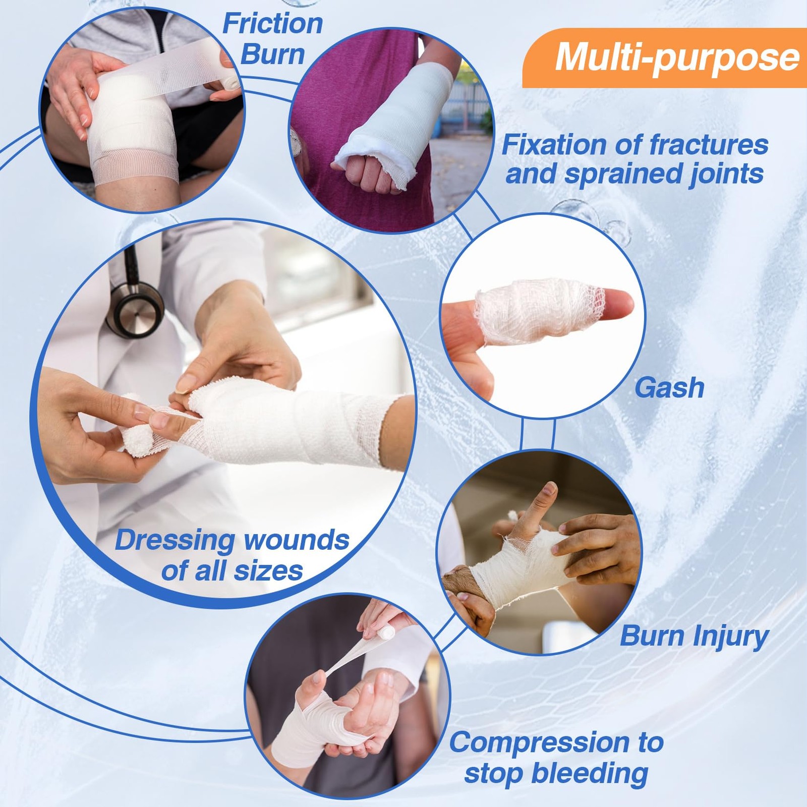 MAQIHAN 15PACK Gauze Rolls Bandages – 3 in x 4.9 15PCS Bandage