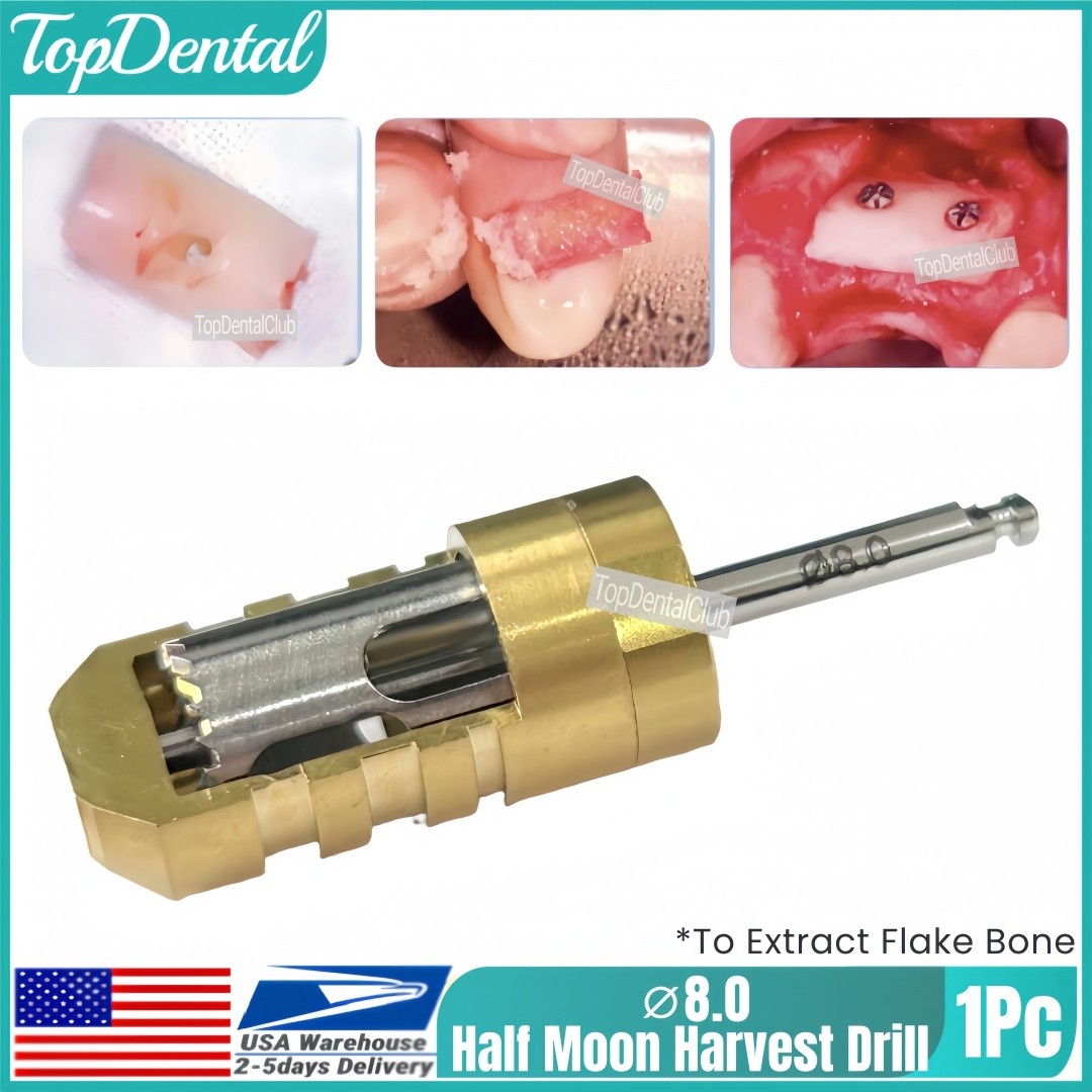 USA Dental SLT Half Moon Harvest Drill Semilunar Technique Bone Collector Drill