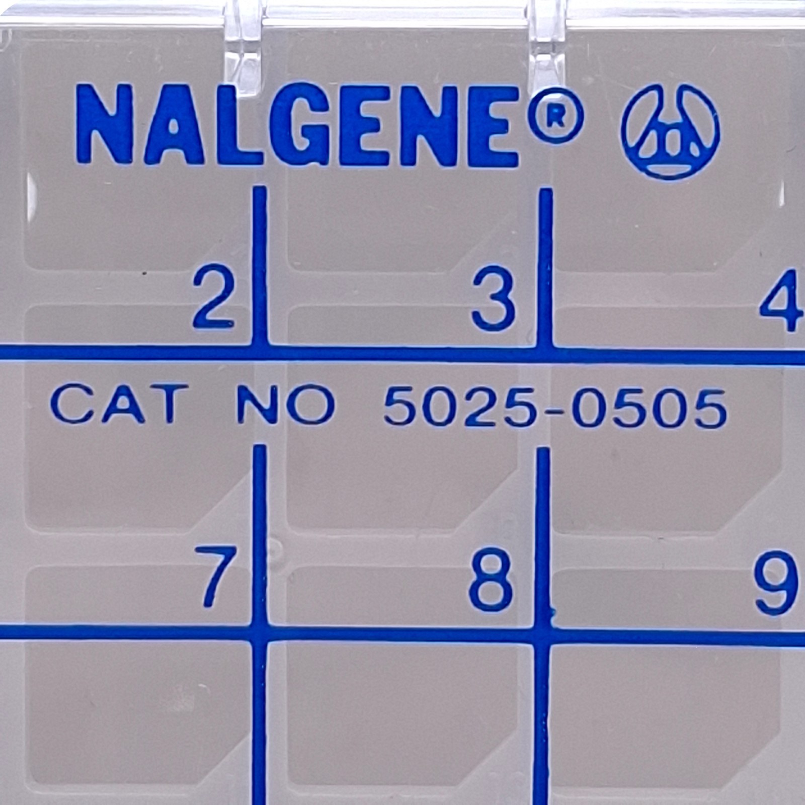 Lot of 4 Nalgene 5025-0505 Polycarbonate Cryo Boxes, Hold 25 Vials(1.2 and 2mL)