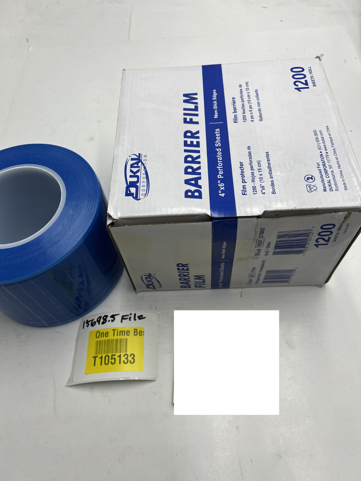 QTY 2 Dukal Barrier Film 4×6″ Perforated Sheets Blue Non Stick 1200 Sheets 27605