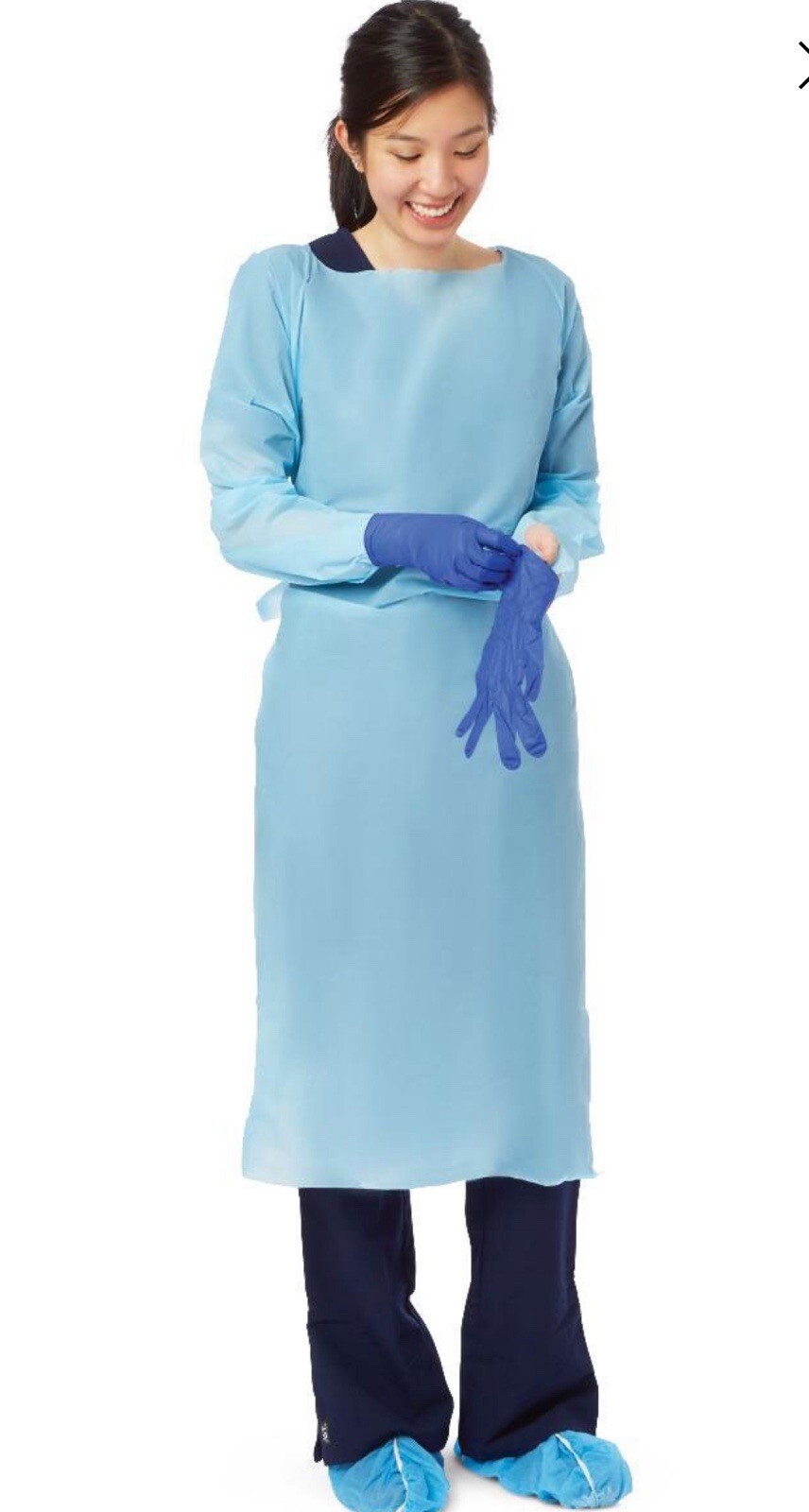 800 count Disposable CPE Gown, Polyethylene Med Isolation- Waist Tie, Thumb Loop