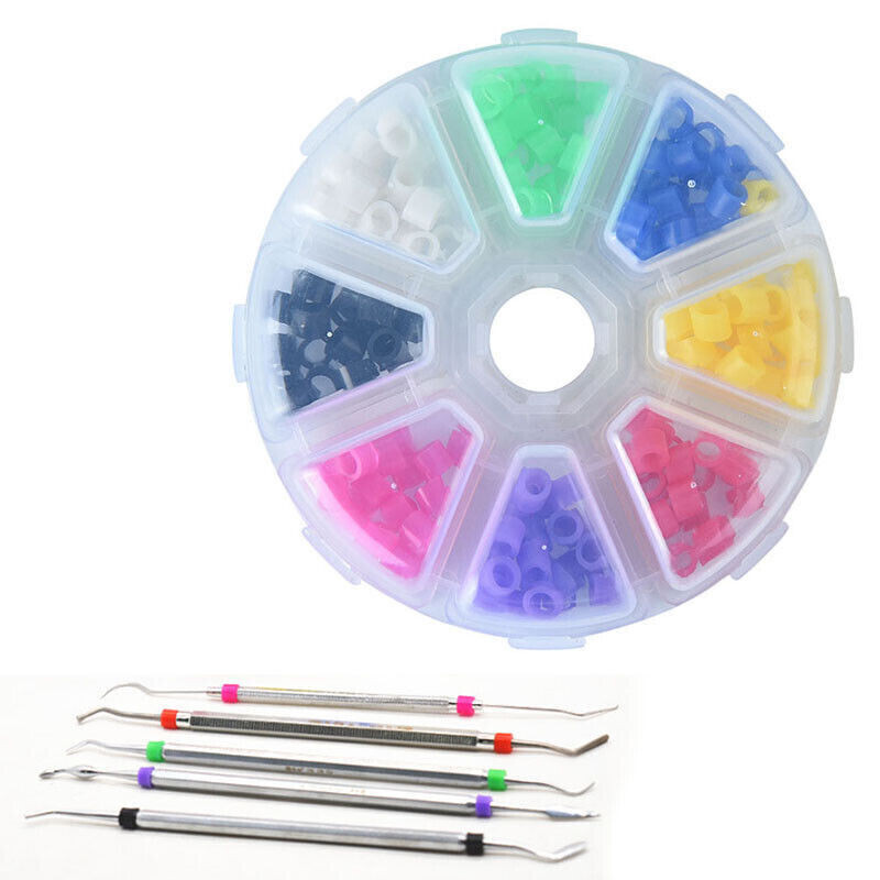 5 Box Dental Hygienist Autoclavable Silicone Rubber 8 Colors Mixed Assorted Ring