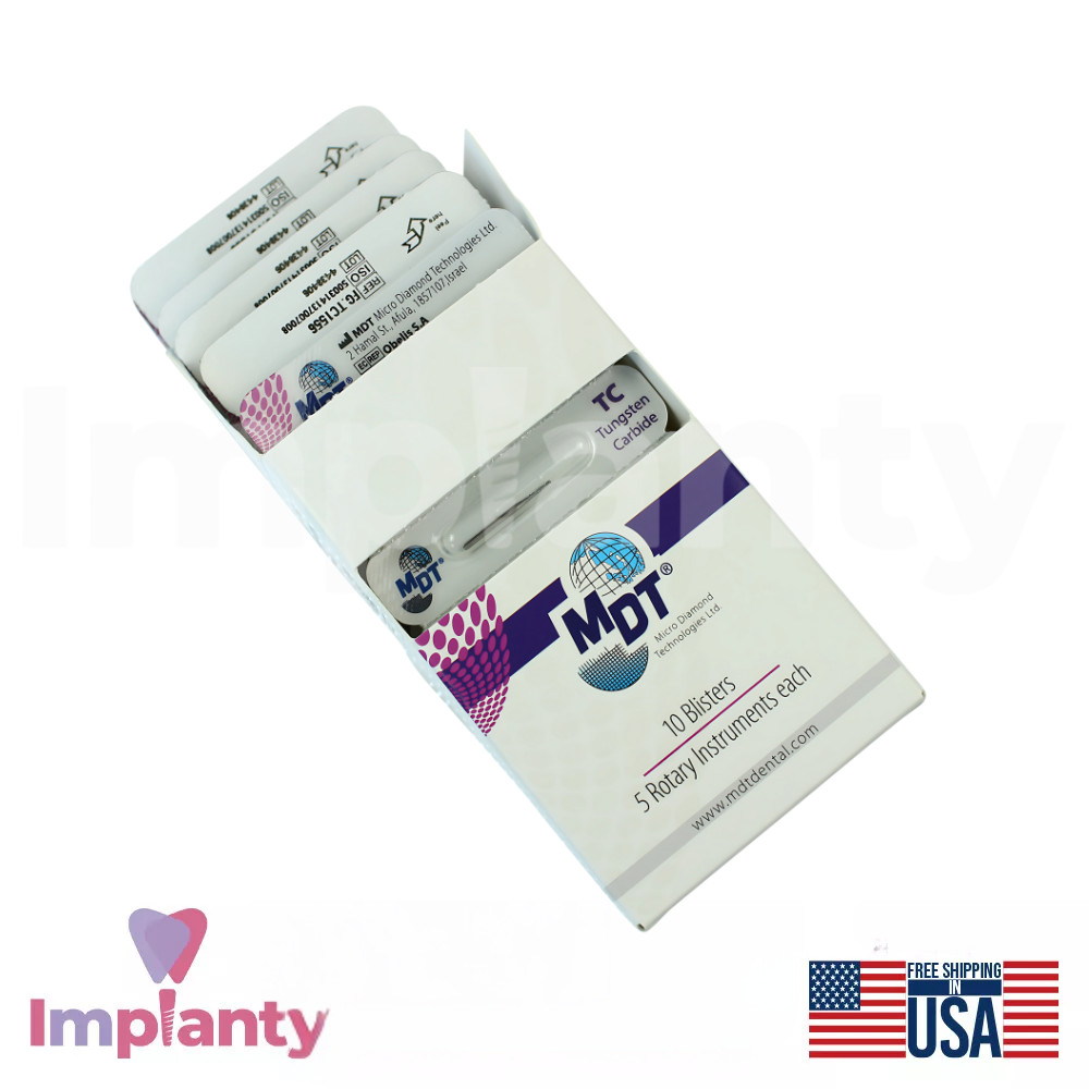 MDT Dental FG Carbide Domed Fissure Cross Cut Burs Contouring Tooth Surfaces