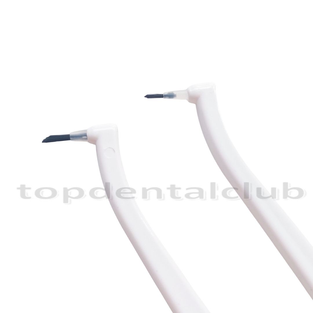 Dental Black Brush Tips Mini Brushes Head Micro Bond Etch Applicator Handle