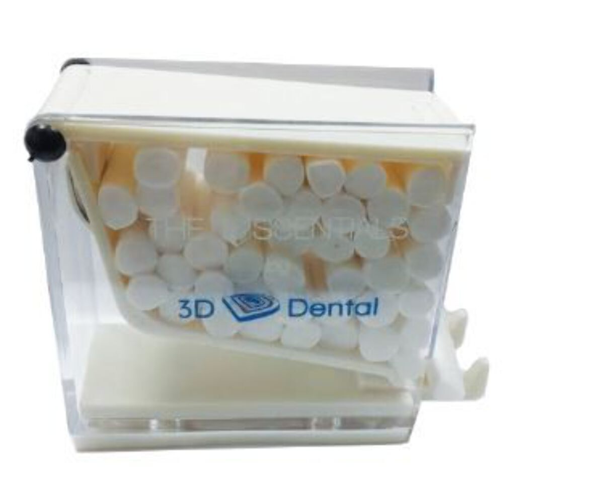 3D Dental Essentials Cotton Roll Dispenser Pull Style White Ea