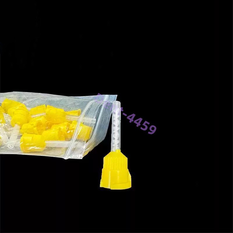 Dental Impression Mixing Tips Yellow 50mm(1:1) For Light Body 50Pcs USA