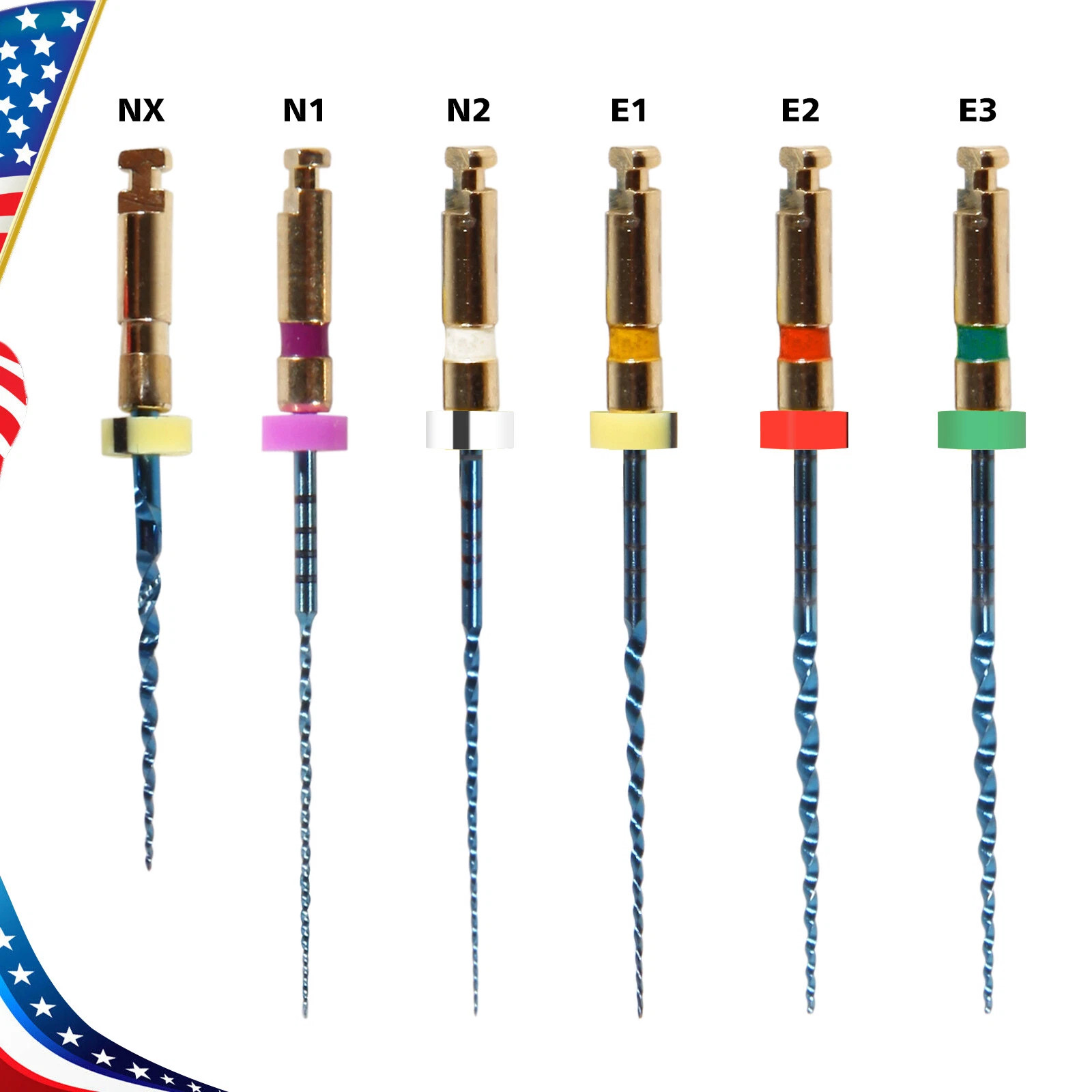 6pcs limas endodónticas de motor rotatorio Super NiTi dental 25mm USA FDA