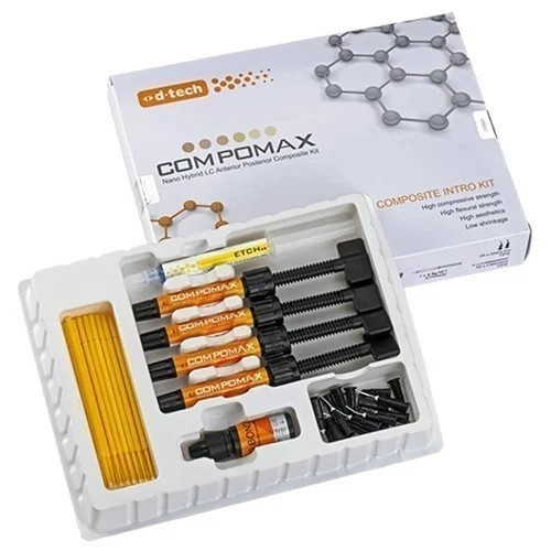 D-Tech Compomax Nano Hybrid LC Anterior Posterior Composite 4 composite Kit f.,,