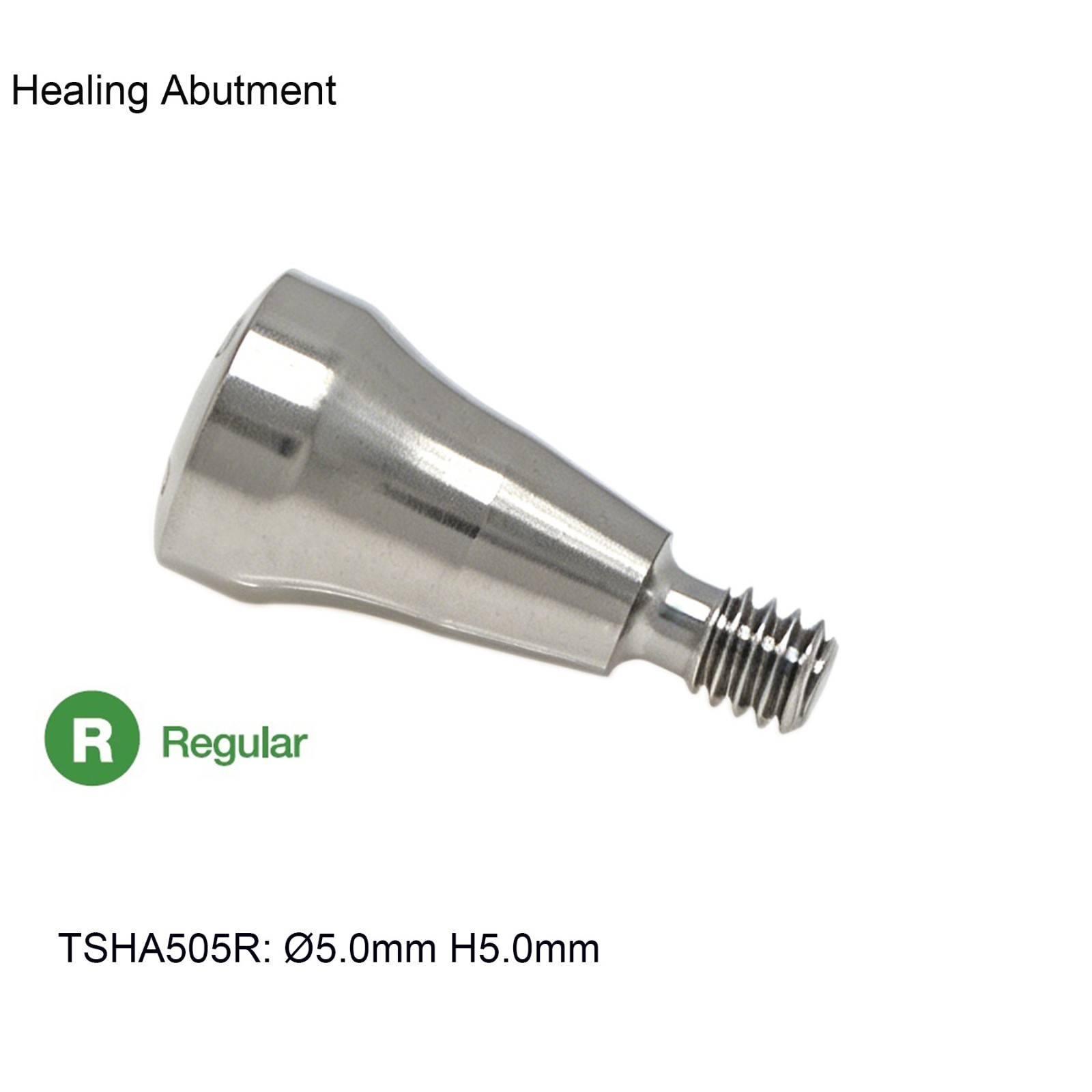 Dental Healing Cap Abutment Regular Platform Compatible Hiossen ET Conical 5.0mm